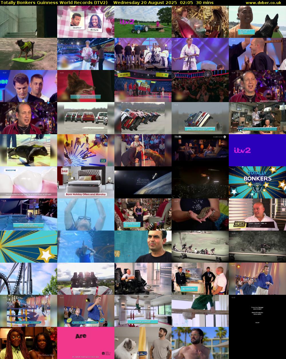 Totally Bonkers Guinness World Records (ITV2) Wednesday 20 August 2025 02:05 - 02:35