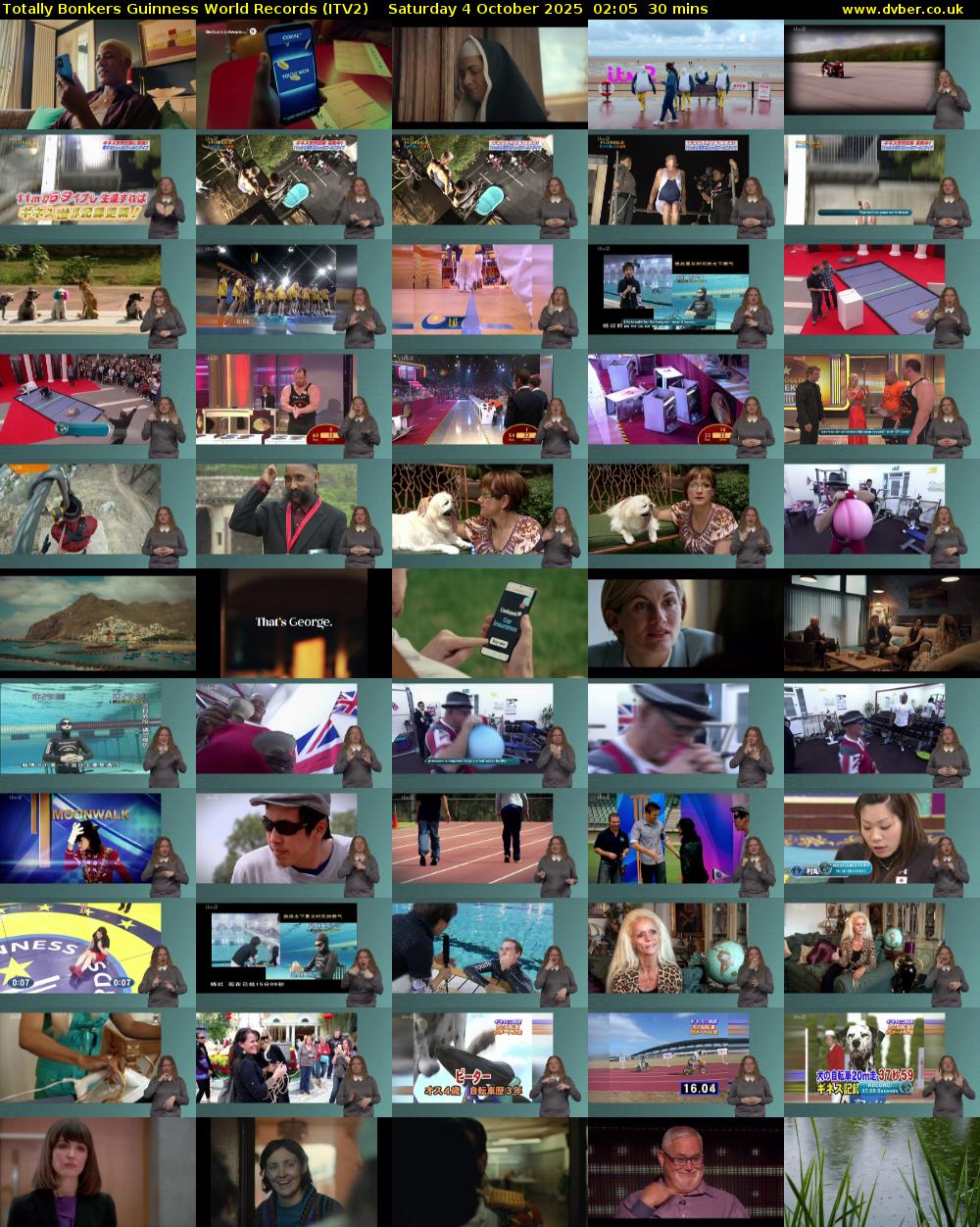 Totally Bonkers Guinness World Records (ITV2) Saturday 4 October 2025 02:05 - 02:35