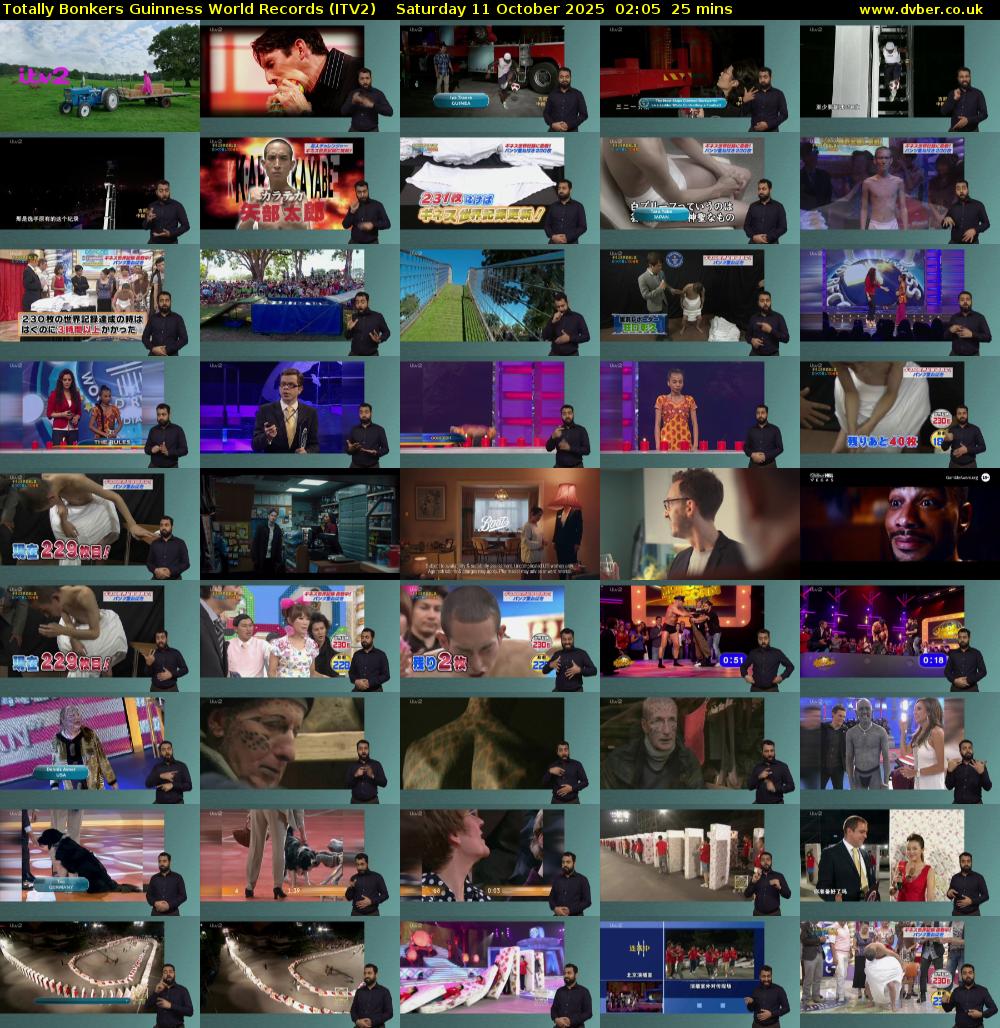 Totally Bonkers Guinness World Records (ITV2) Saturday 11 October 2025 02:05 - 02:30