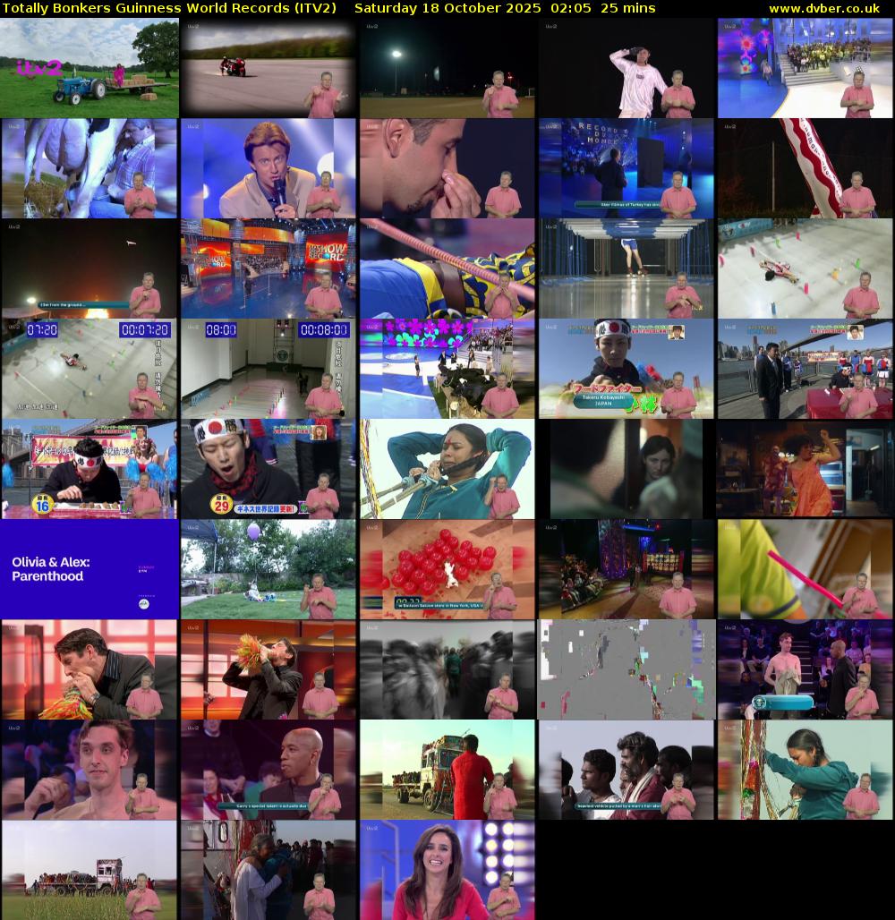 Totally Bonkers Guinness World Records (ITV2) Saturday 18 October 2025 02:05 - 02:30