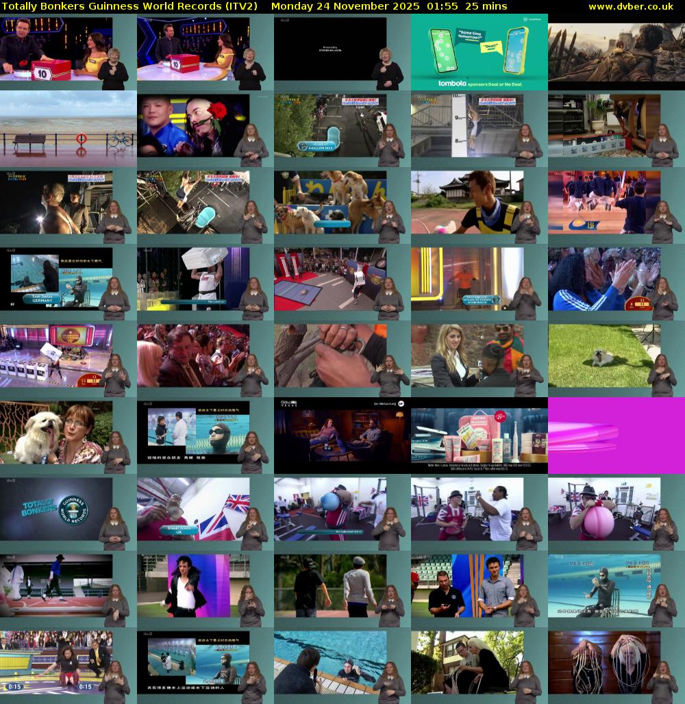 Totally Bonkers Guinness World Records (ITV2) Monday 24 November 2025 01:55 - 02:20