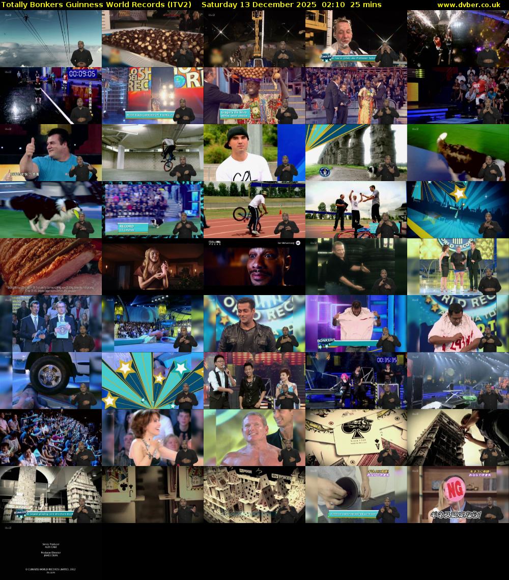 Totally Bonkers Guinness World Records (ITV2) Saturday 13 December 2025 02:10 - 02:35