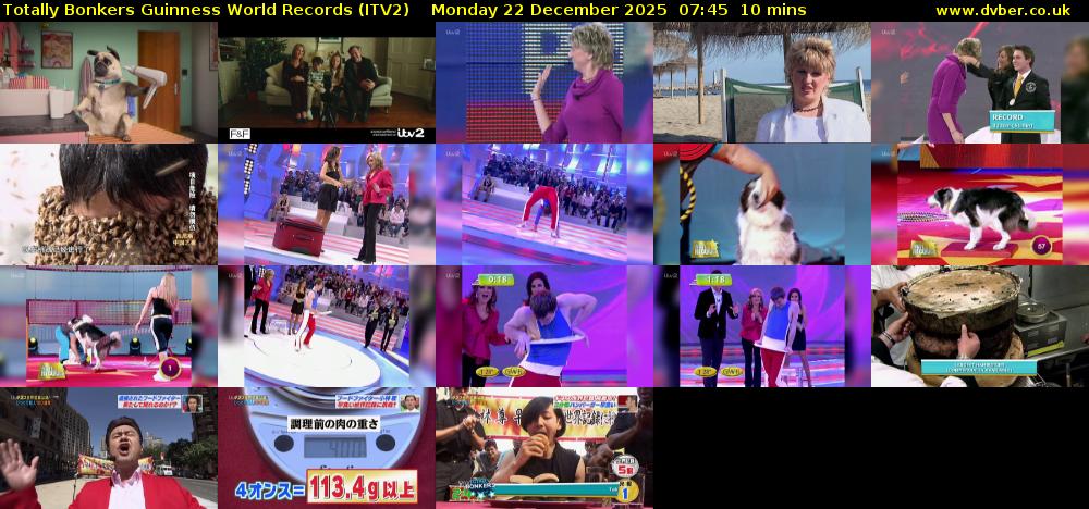Totally Bonkers Guinness World Records (ITV2) Monday 22 December 2025 07:45 - 07:55