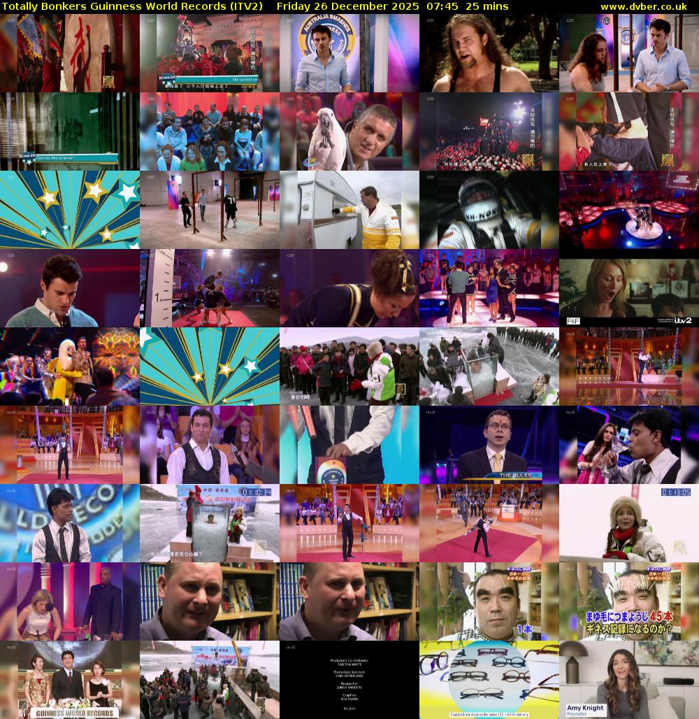 Totally Bonkers Guinness World Records (ITV2) Friday 26 December 2025 07:45 - 08:10