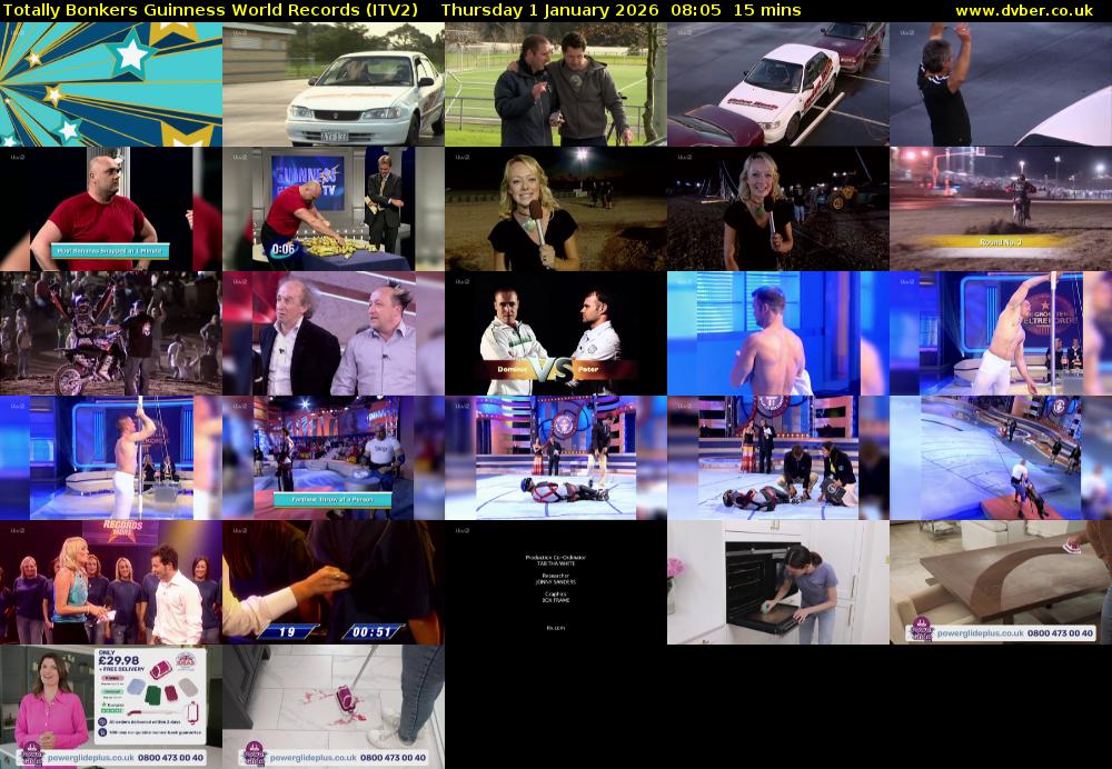 Totally Bonkers Guinness World Records (ITV2) Thursday 1 January 2026 08:05 - 08:20