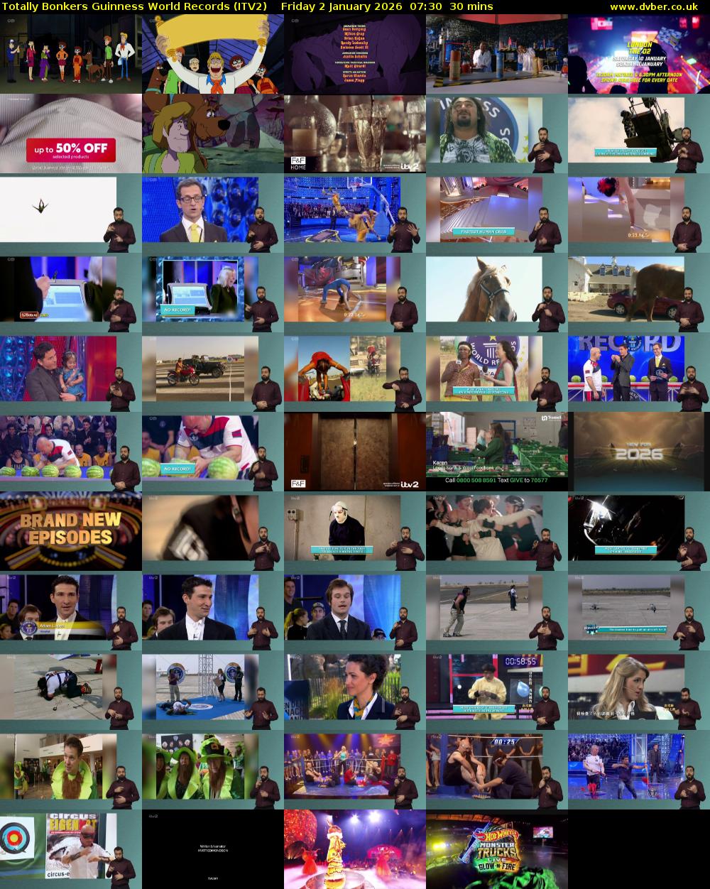 Totally Bonkers Guinness World Records (ITV2) Friday 2 January 2026 07:30 - 08:00