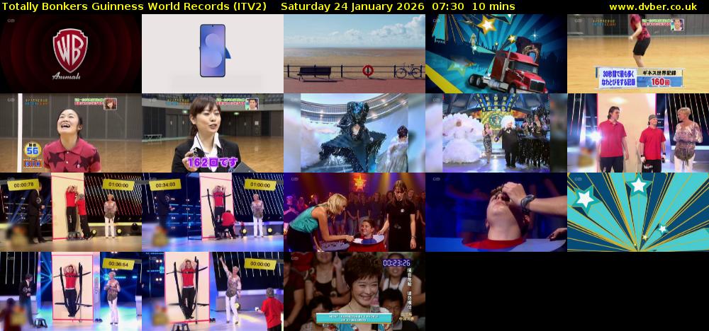 Totally Bonkers Guinness World Records (ITV2) Saturday 24 January 2026 07:30 - 07:40