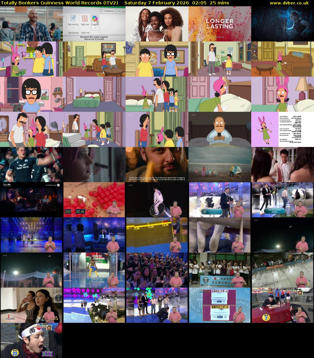 Totally Bonkers Guinness World Records (ITV2) Saturday 7 February 2026 02:05 - 02:30