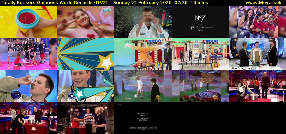 Totally Bonkers Guinness World Records (ITV2) Sunday 22 February 2026 07:30 - 07:40