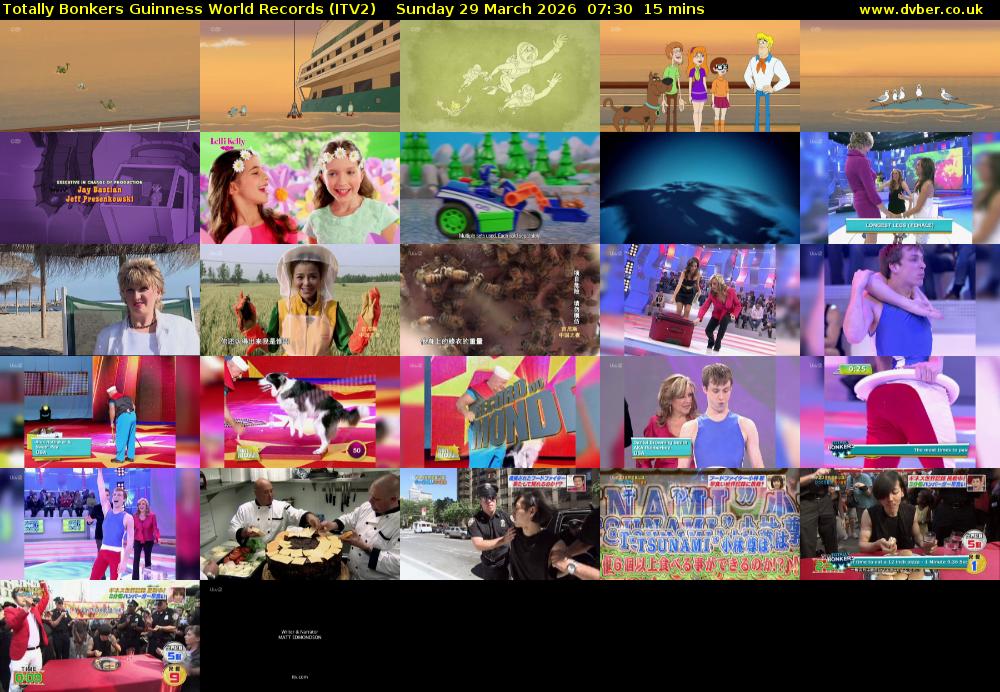 Totally Bonkers Guinness World Records (ITV2) Sunday 29 March 2026 07:30 - 07:45