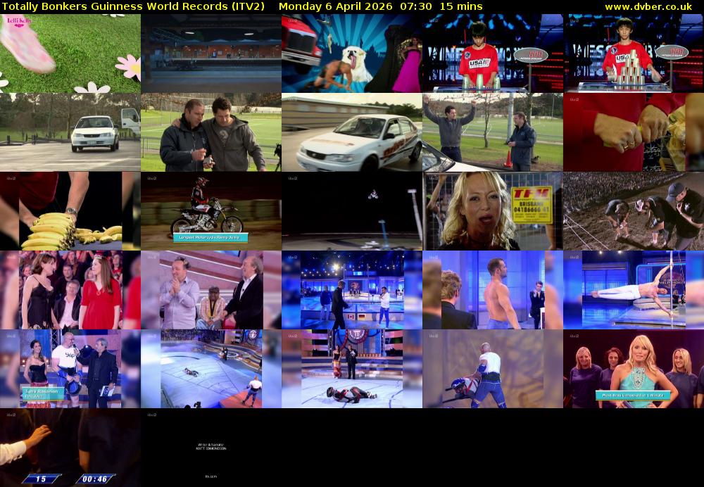 Totally Bonkers Guinness World Records (ITV2) Monday 6 April 2026 07:30 - 07:45