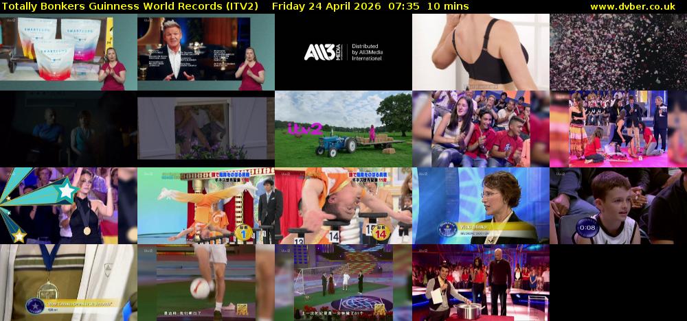 Totally Bonkers Guinness World Records (ITV2) Friday 24 April 2026 07:35 - 07:45