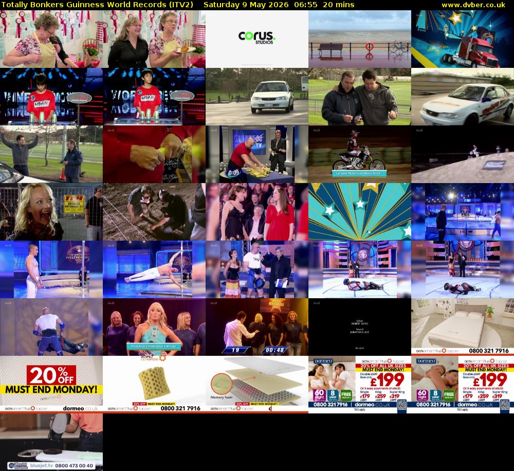 Totally Bonkers Guinness World Records (ITV2) Saturday 9 May 2026 06:55 - 07:15