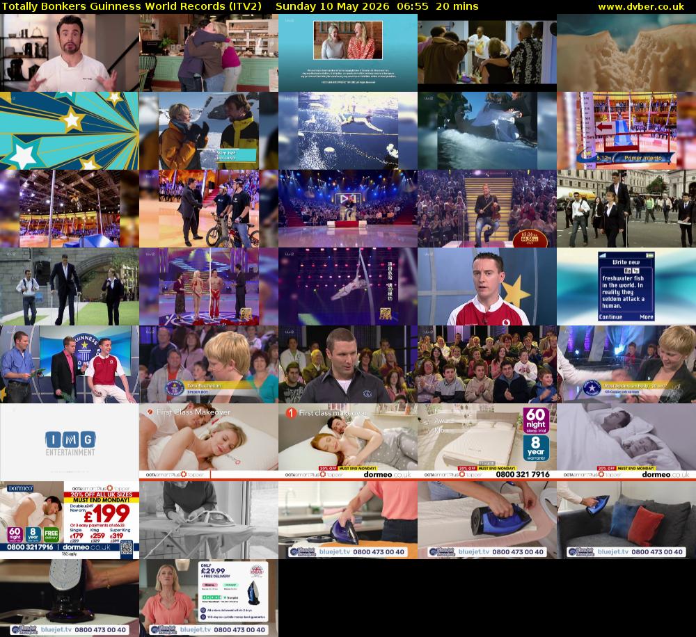 Totally Bonkers Guinness World Records (ITV2) Sunday 10 May 2026 06:55 - 07:15
