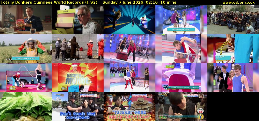 Totally Bonkers Guinness World Records (ITV2) Sunday 7 June 2026 02:10 - 02:20