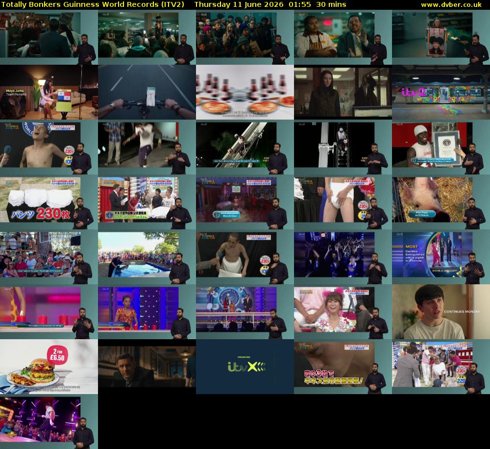 Totally Bonkers Guinness World Records (ITV2) Thursday 11 June 2026 01:55 - 02:25