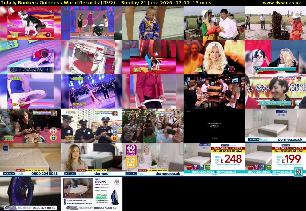 Totally Bonkers Guinness World Records (ITV2) Sunday 21 June 2026 07:00 - 07:15