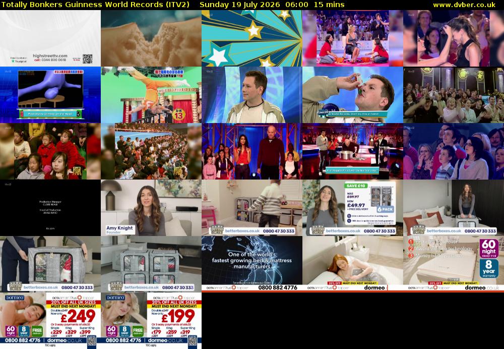 Totally Bonkers Guinness World Records (ITV2) Sunday 19 July 2026 06:00 - 06:15