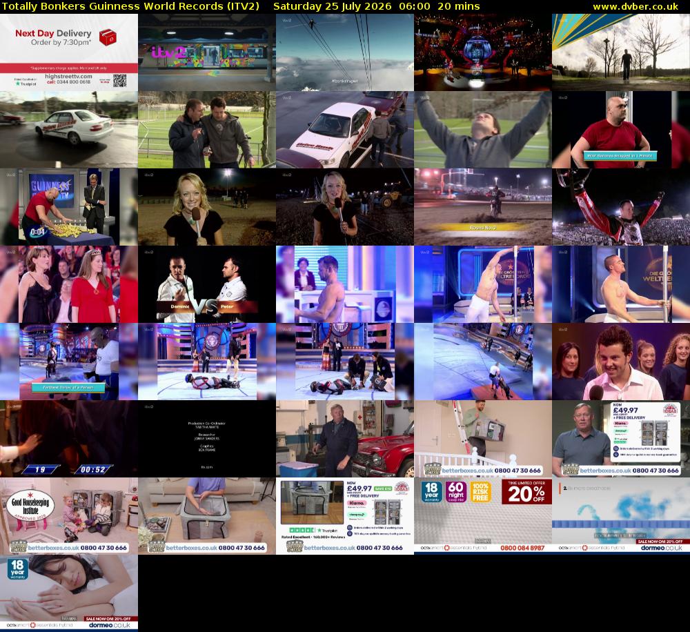 Totally Bonkers Guinness World Records (ITV2) Saturday 25 July 2026 06:00 - 06:20