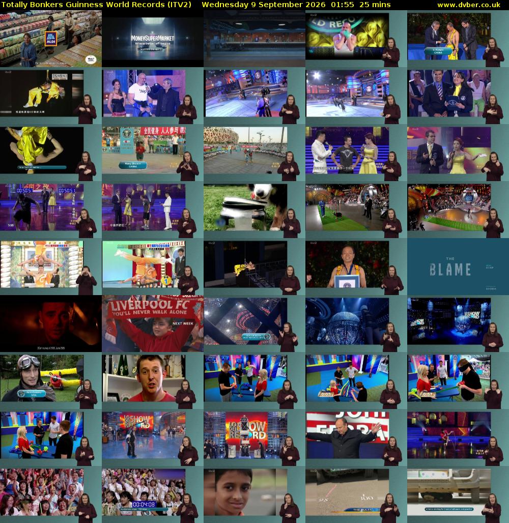Totally Bonkers Guinness World Records (ITV2) Wednesday 9 September 2026 01:55 - 02:20