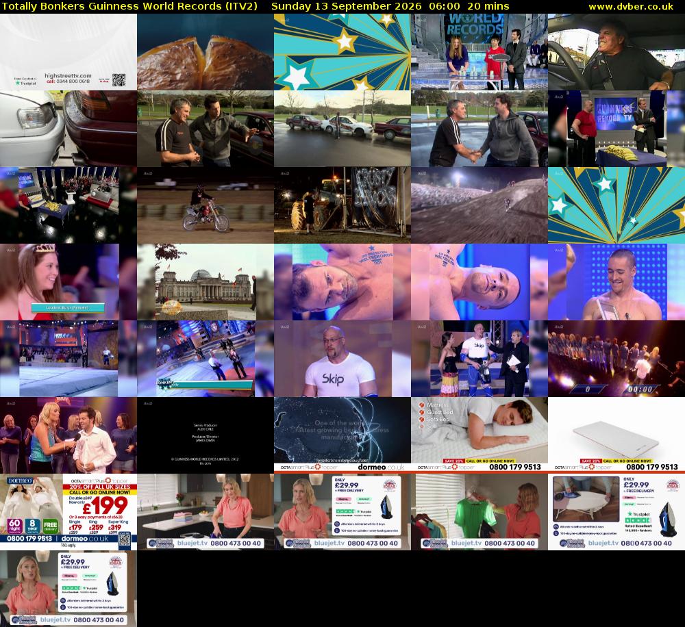 Totally Bonkers Guinness World Records (ITV2) Sunday 13 September 2026 06:00 - 06:20