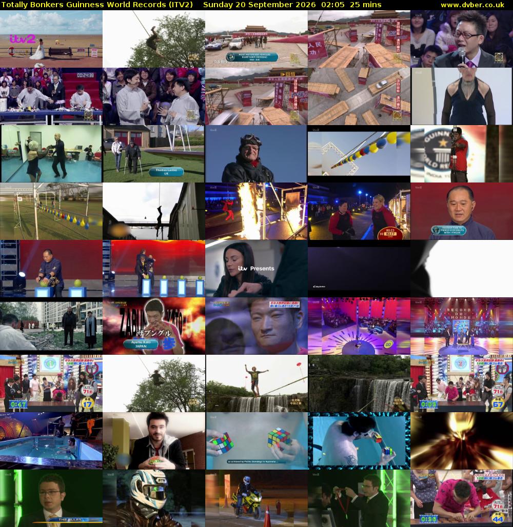 Totally Bonkers Guinness World Records (ITV2) Sunday 20 September 2026 02:05 - 02:30