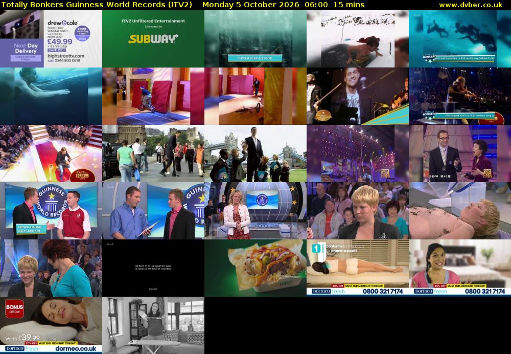 Totally Bonkers Guinness World Records (ITV2) Monday 5 October 2026 06:00 - 06:15