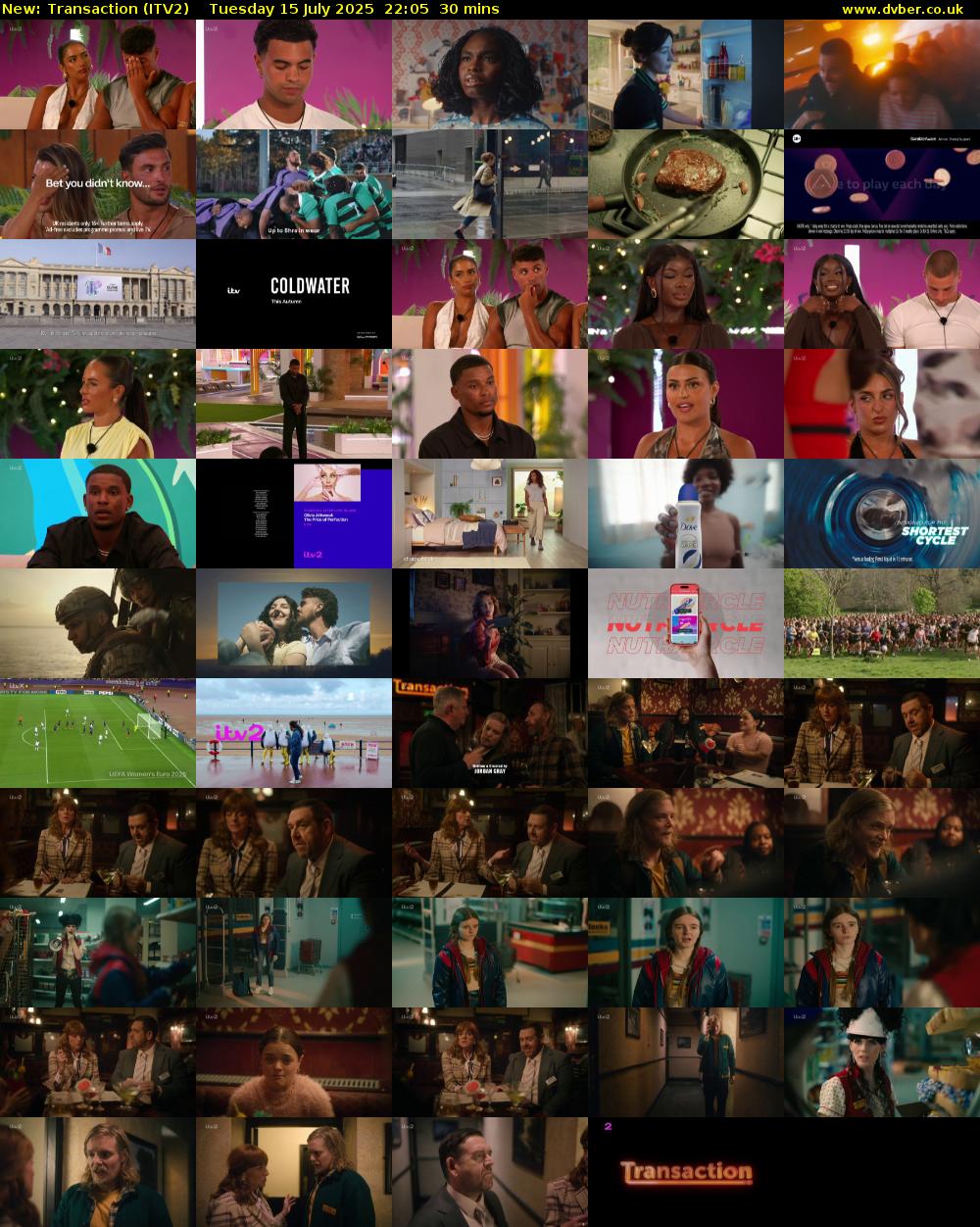 Transaction (ITV2) Tuesday 15 July 2025 22:05 - 22:35