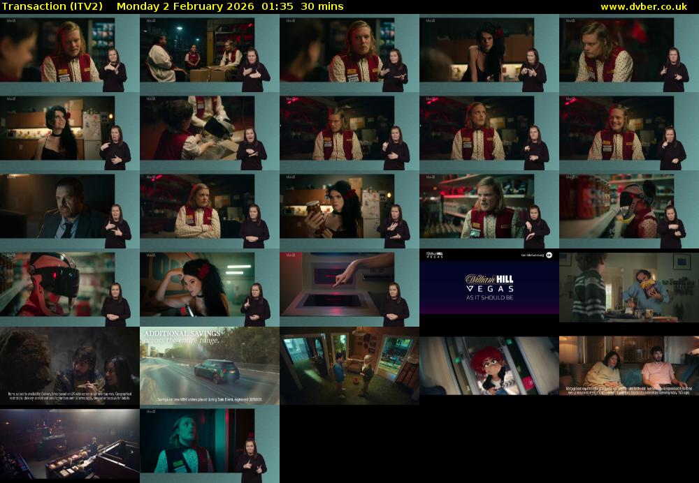 Transaction (ITV2) Monday 2 February 2026 01:35 - 02:05
