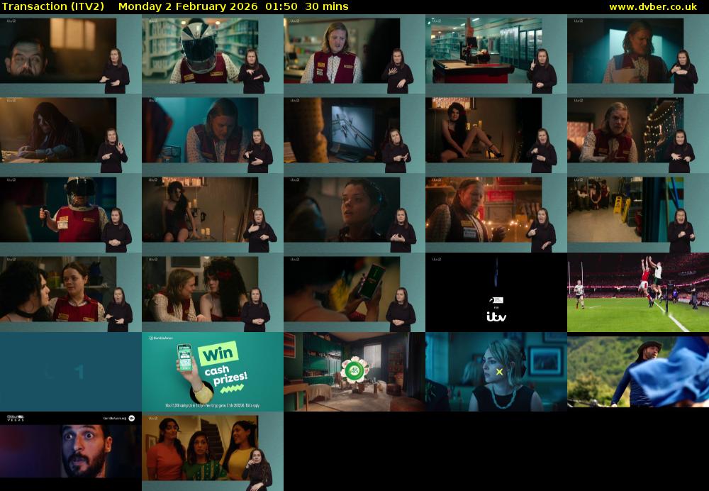 Transaction (ITV2) Monday 2 February 2026 01:50 - 02:20