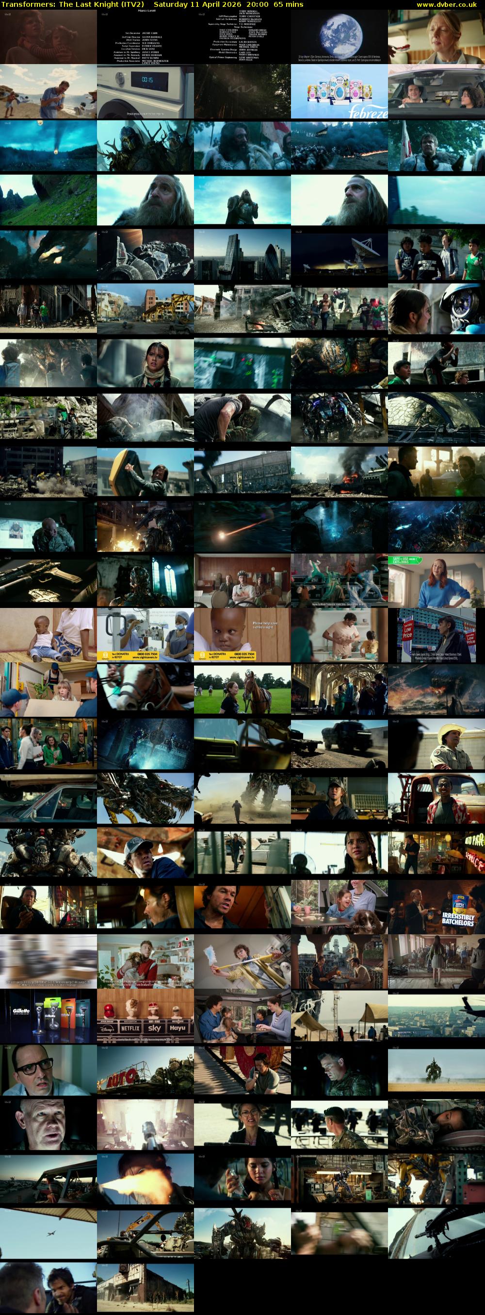 Transformers: The Last Knight (ITV2) Saturday 11 April 2026 20:00 - 21:05