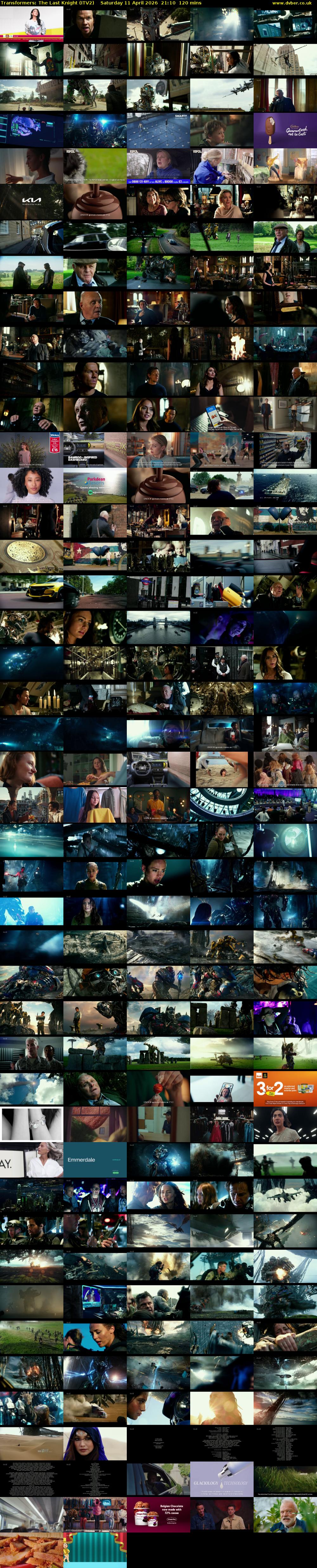 Transformers: The Last Knight (ITV2) Saturday 11 April 2026 21:10 - 23:10