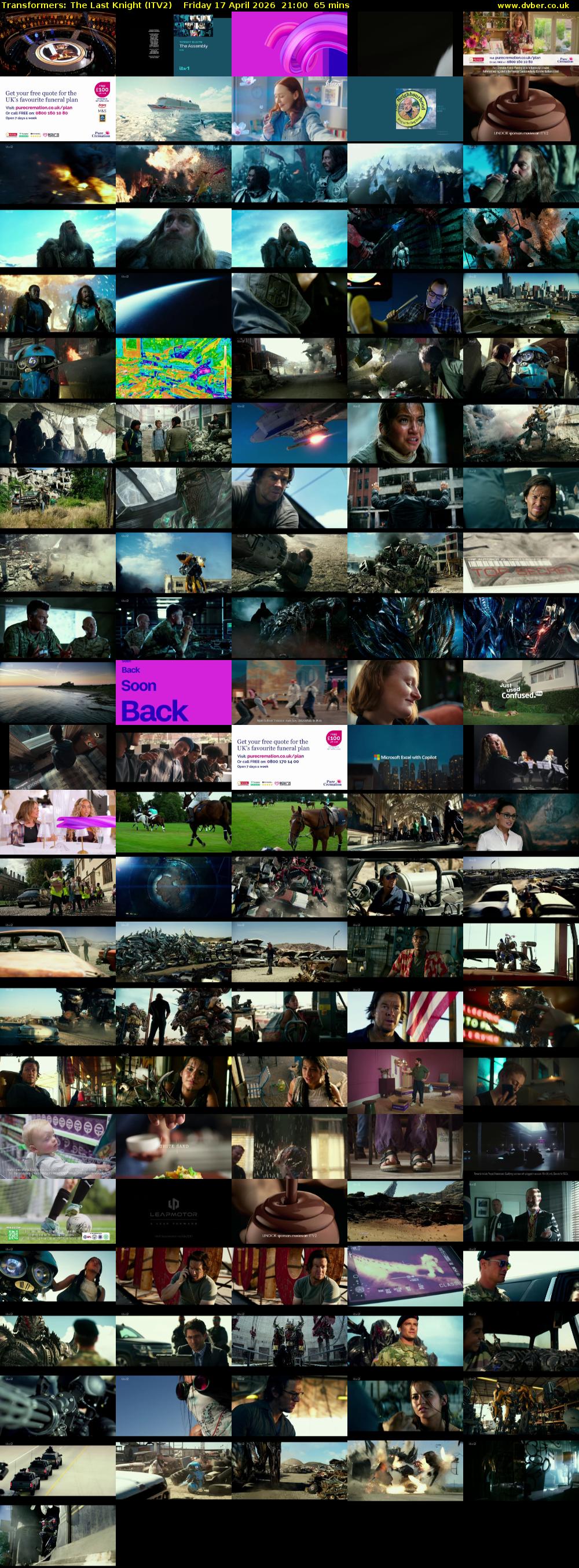 Transformers: The Last Knight (ITV2) Friday 17 April 2026 21:00 - 22:05