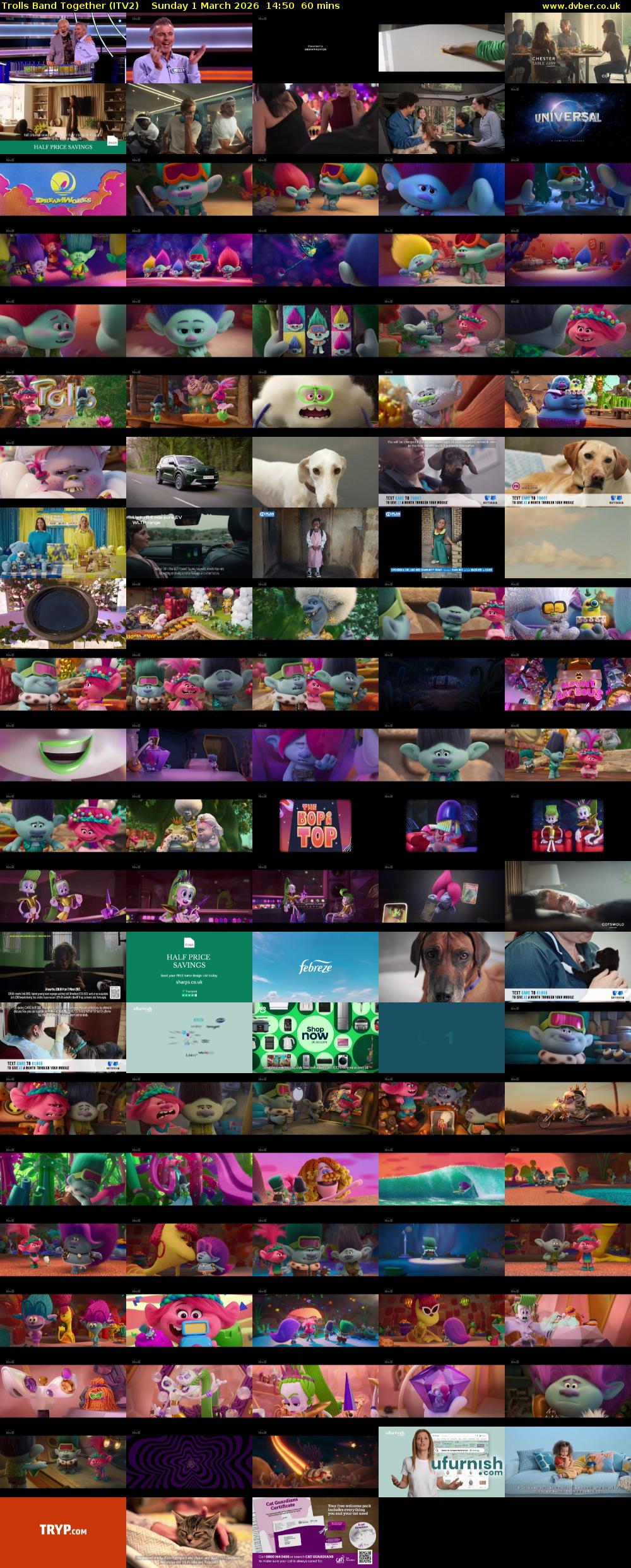 Trolls Band Together (ITV2) Sunday 1 March 2026 14:50 - 15:50