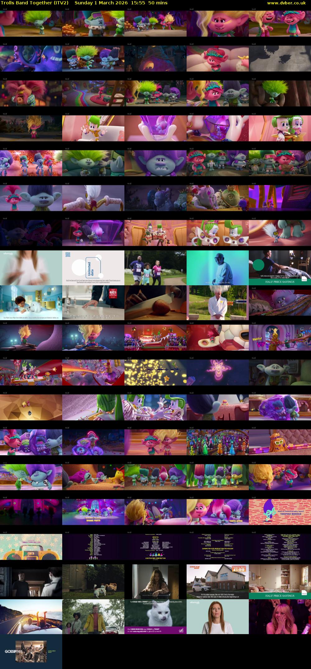 Trolls Band Together (ITV2) Sunday 1 March 2026 15:55 - 16:45