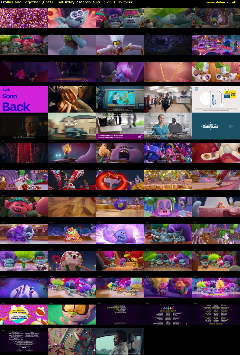 Trolls Band Together (ITV2) Saturday 7 March 2026 17:30 - 18:05