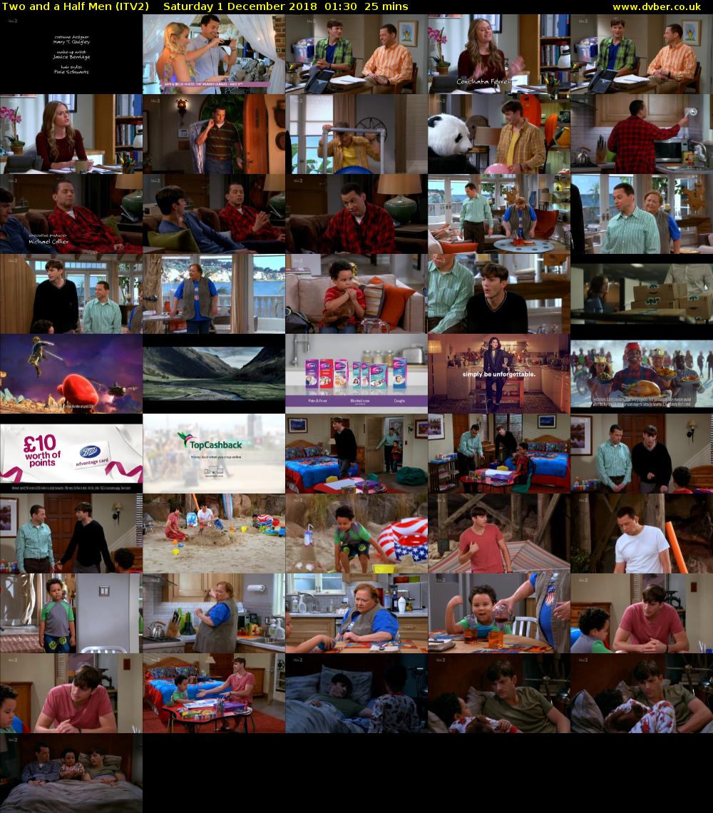 Two and a Half Men (ITV2) Saturday 1 December 2018 01:30 - 01:55