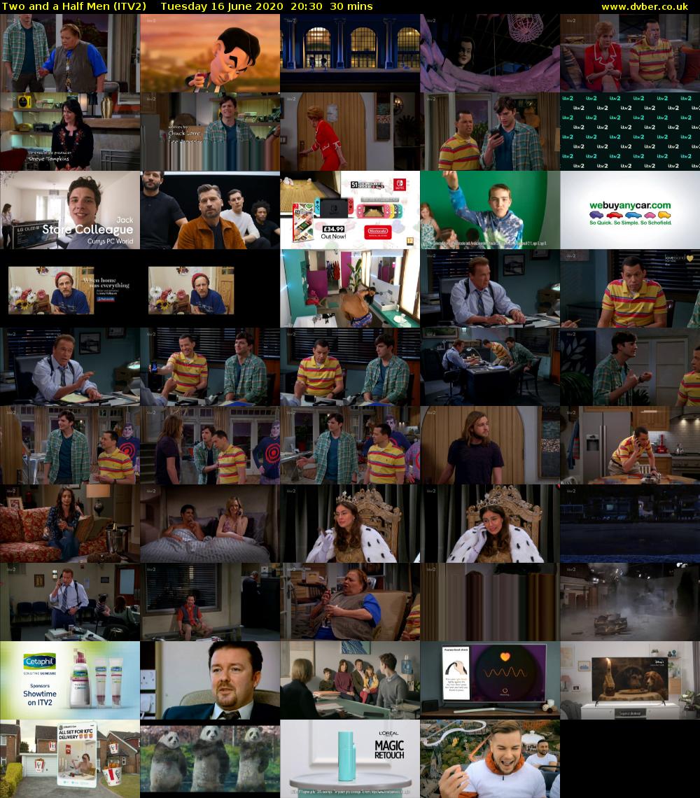 Two and a Half Men (ITV2) Tuesday 16 June 2020 20:30 - 21:00