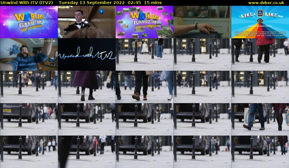 Unwind With ITV (ITV2) Tuesday 13 September 2022 02:45 - 03:00