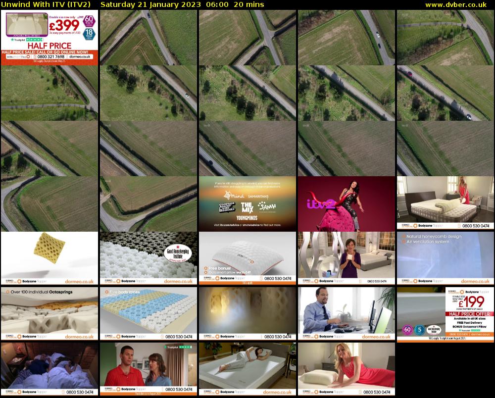 Unwind With ITV (ITV2) Saturday 21 January 2023 06:00 - 06:20