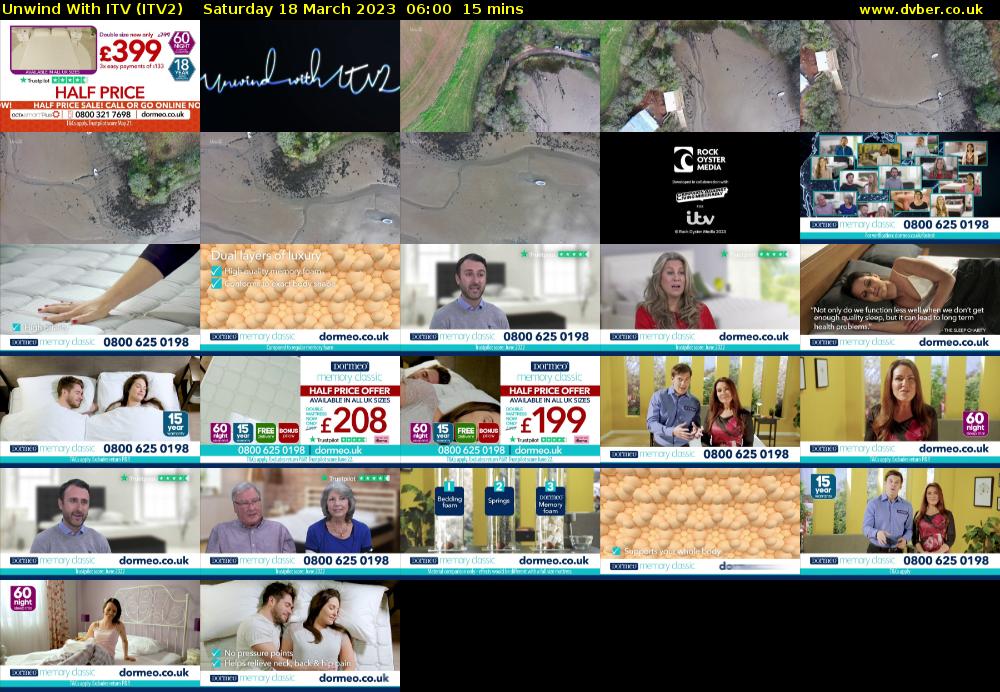 Unwind With ITV (ITV2) Saturday 18 March 2023 06:00 - 06:15