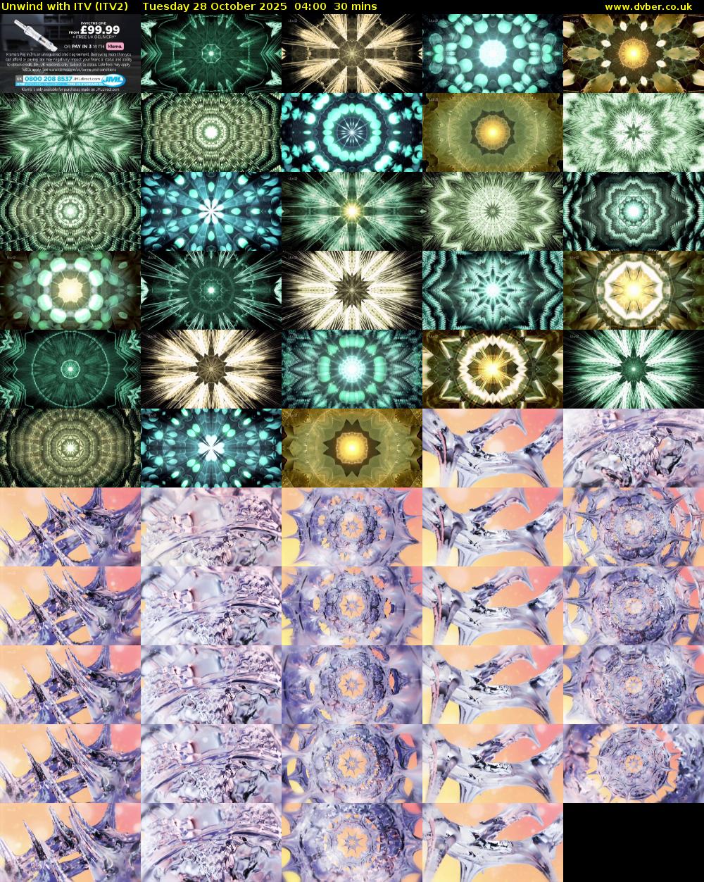 Unwind With ITV (ITV2) Tuesday 28 October 2025 04:00 - 04:30