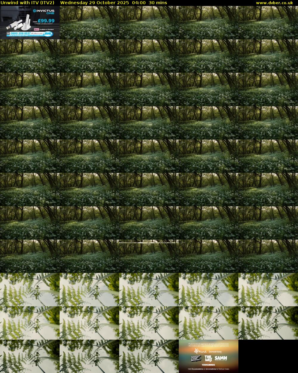 Unwind With ITV (ITV2) Wednesday 29 October 2025 04:00 - 04:30