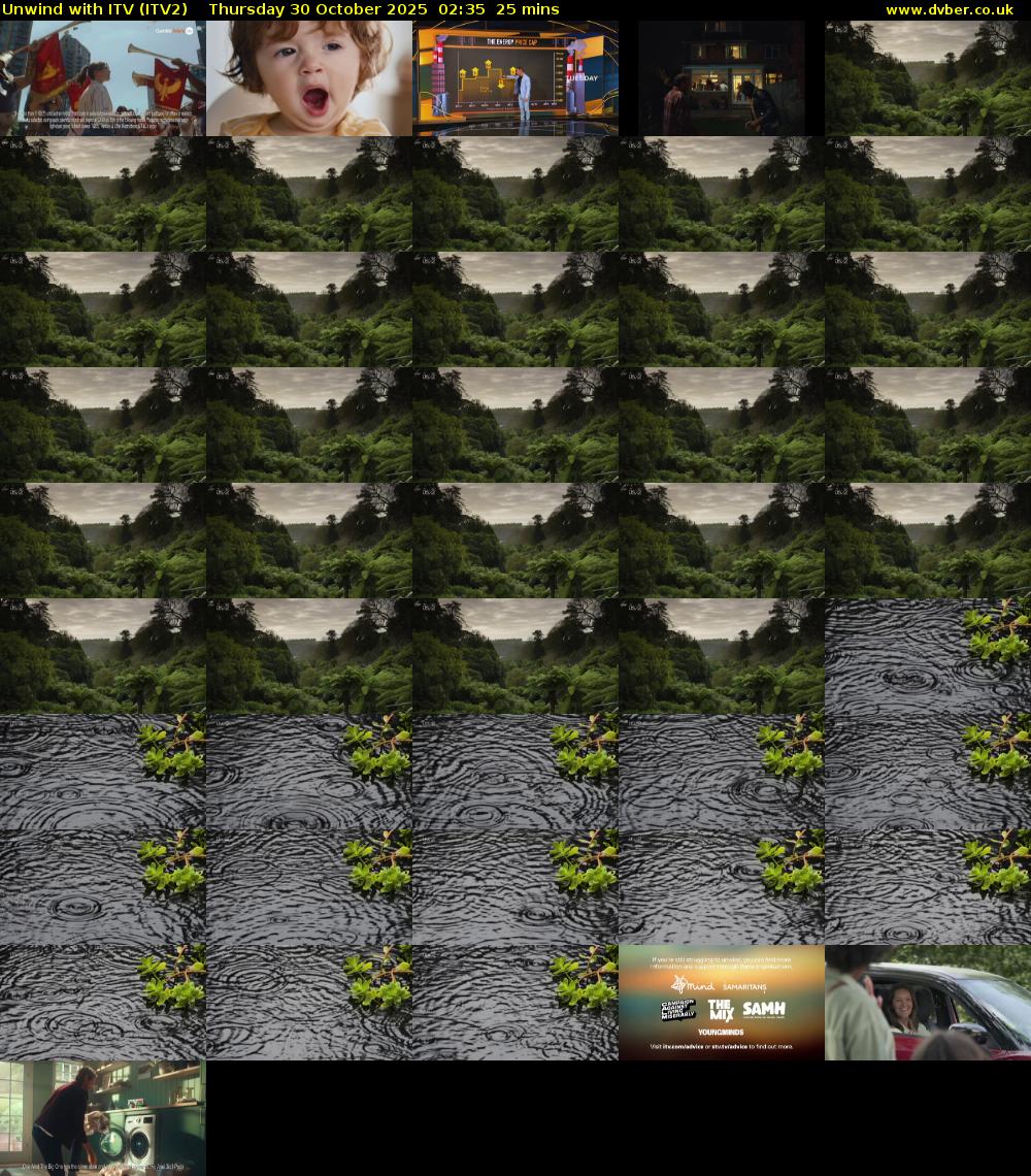 Unwind With ITV (ITV2) Thursday 30 October 2025 02:35 - 03:00