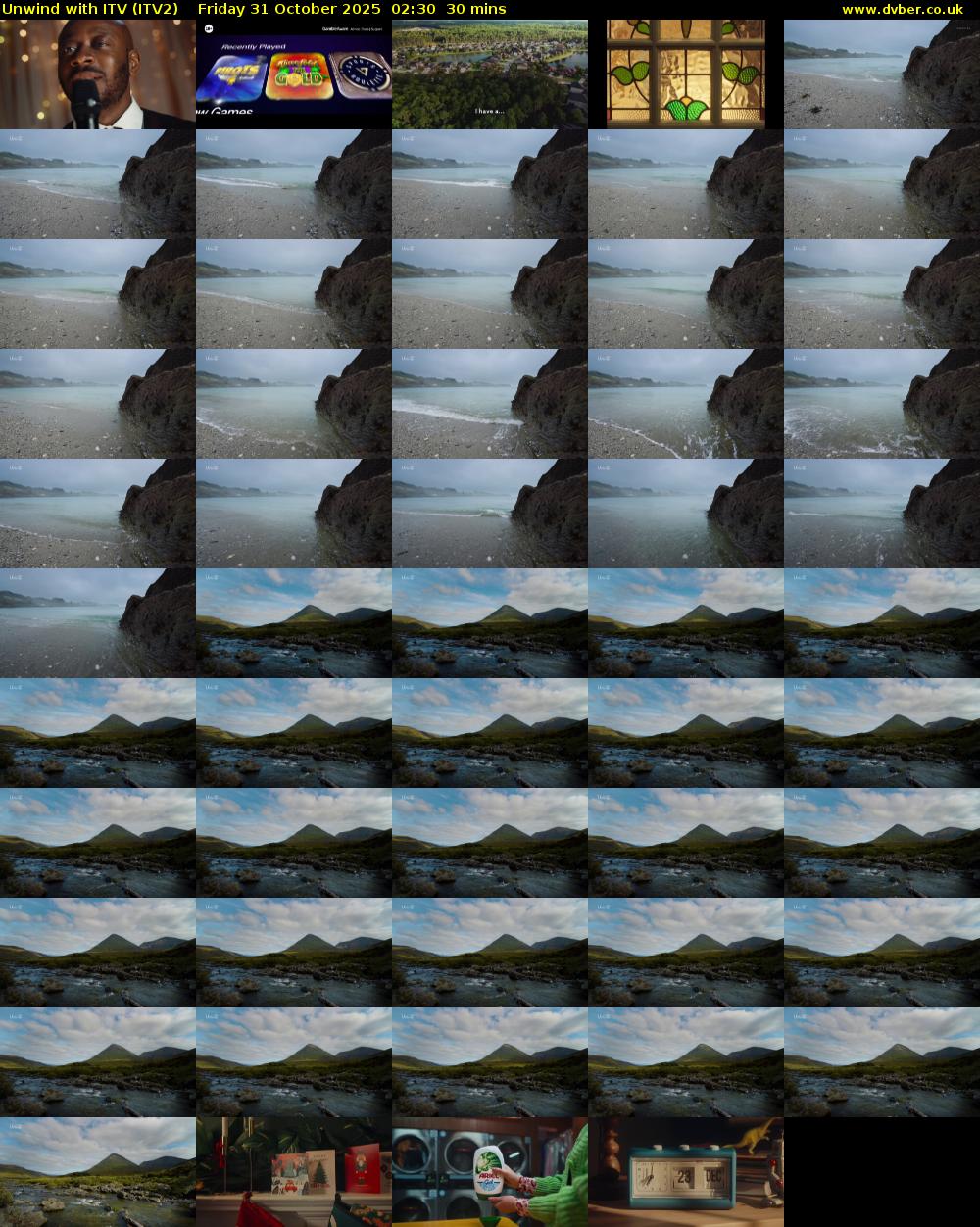 Unwind With ITV (ITV2) Friday 31 October 2025 02:30 - 03:00