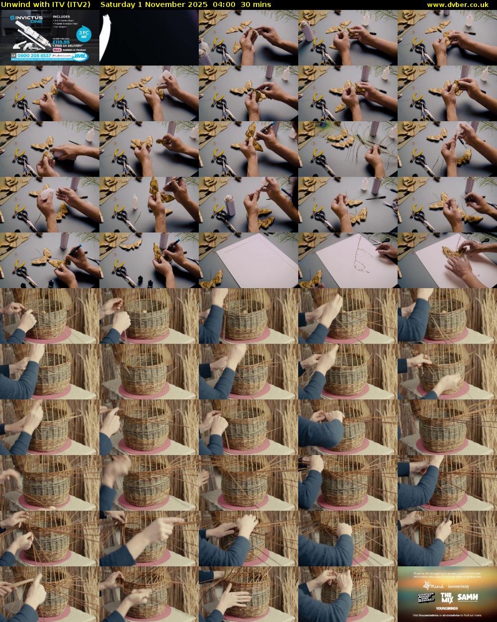 Unwind With ITV (ITV2) Saturday 1 November 2025 04:00 - 04:30