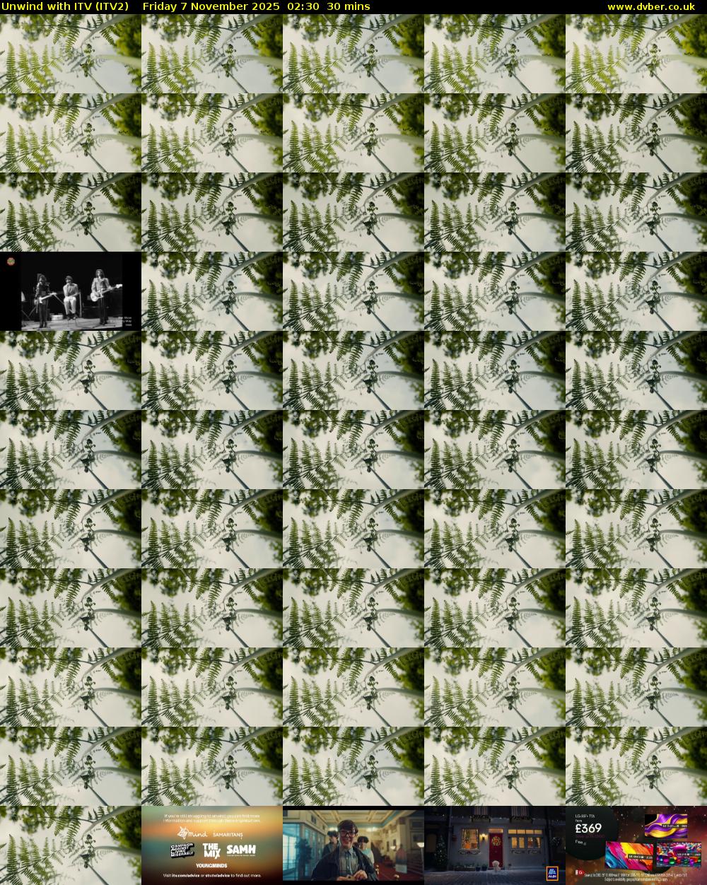 Unwind With ITV (ITV2) Friday 7 November 2025 02:30 - 03:00