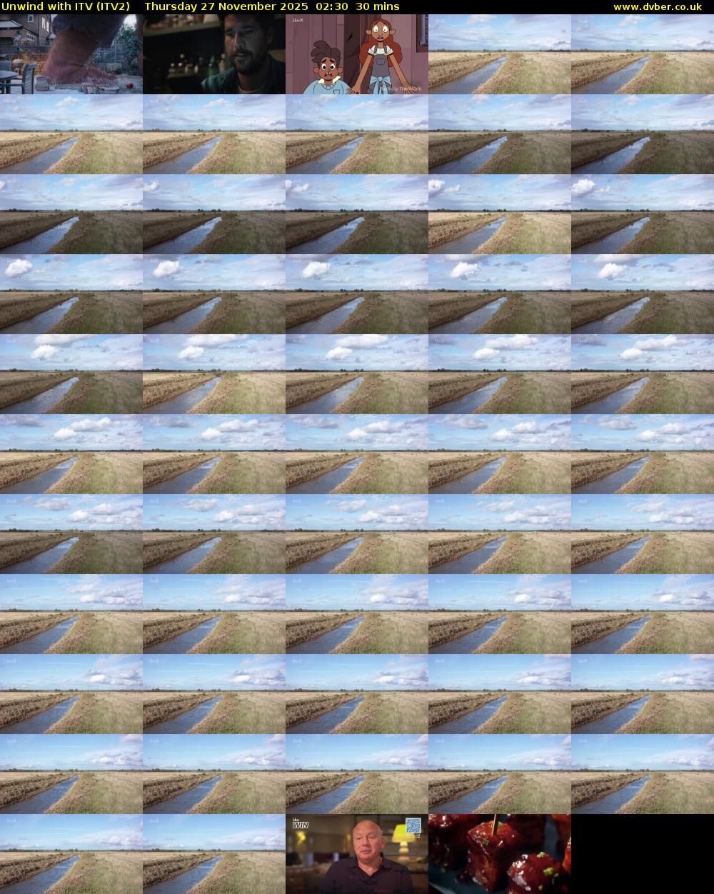 Unwind With ITV (ITV2) Thursday 27 November 2025 02:30 - 03:00