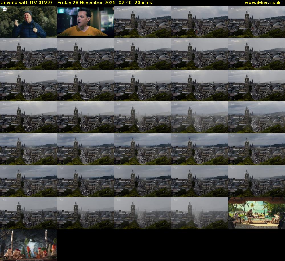 Unwind With ITV (ITV2) Friday 28 November 2025 02:40 - 03:00