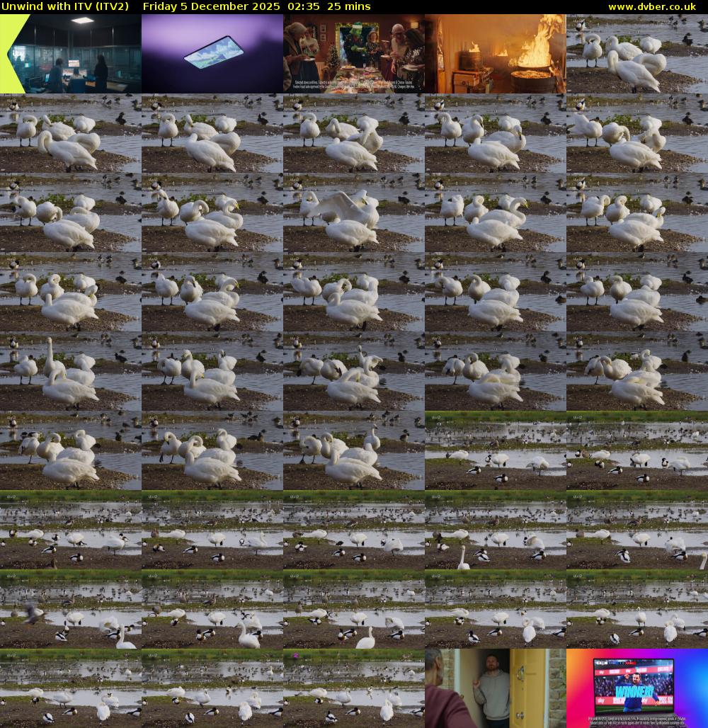 Unwind With ITV (ITV2) Friday 5 December 2025 02:35 - 03:00